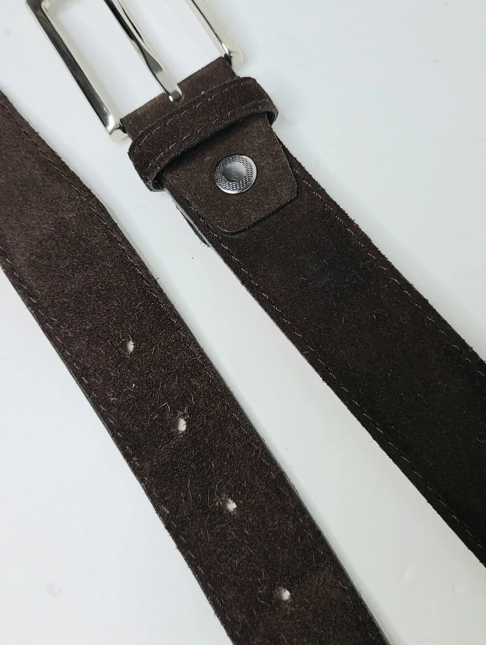 Corrente Chocolate Brown Soft Flexible Genuine Suede Minimalist Belt